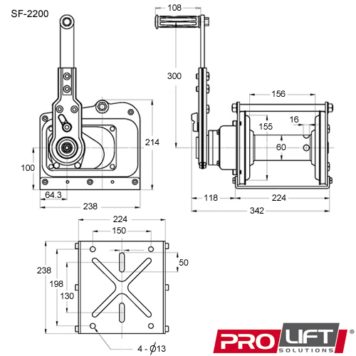 Pacific Hand Winch (SF2200) Prolift Solutions Pty Ltd