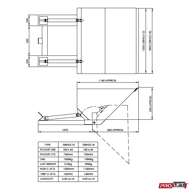 DBHS2-12 Hydraulic Dirt Bucket - Image 2