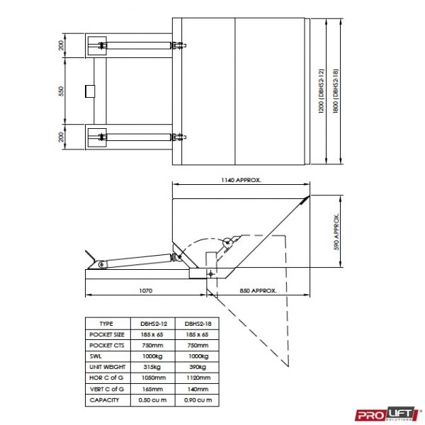 DBHS2-18 Hydraulic Dirt Bucket - Image 2