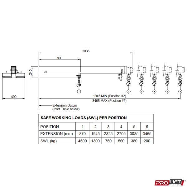 FJCL45 Fixed Jib (Long) 4.5Tonne - Image 2