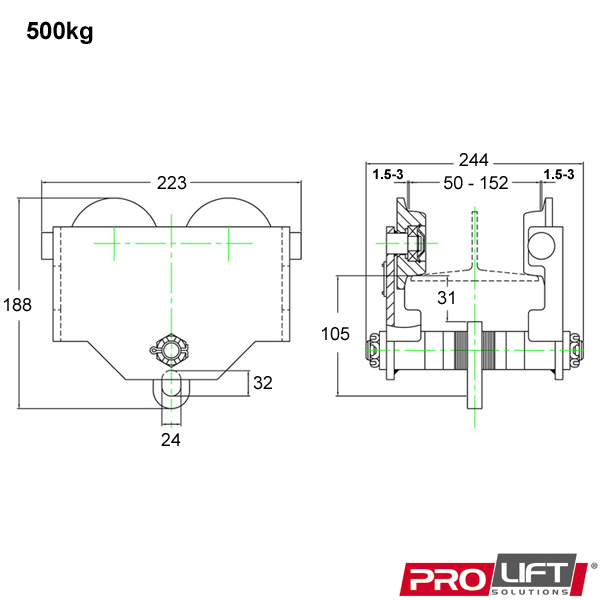500kg Single Pin (PPT305) - Image 2