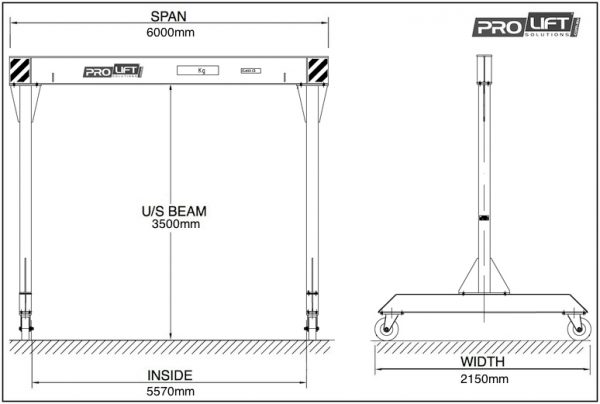 500kg (6M SPAN) Mobile Gantry Crane - Image 2