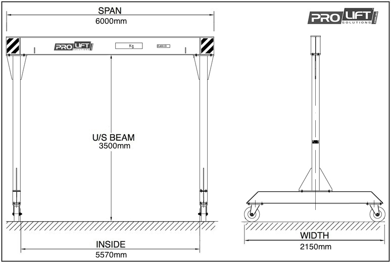 500kg (6M SPAN) Mobile Gantry Crane - Image 2